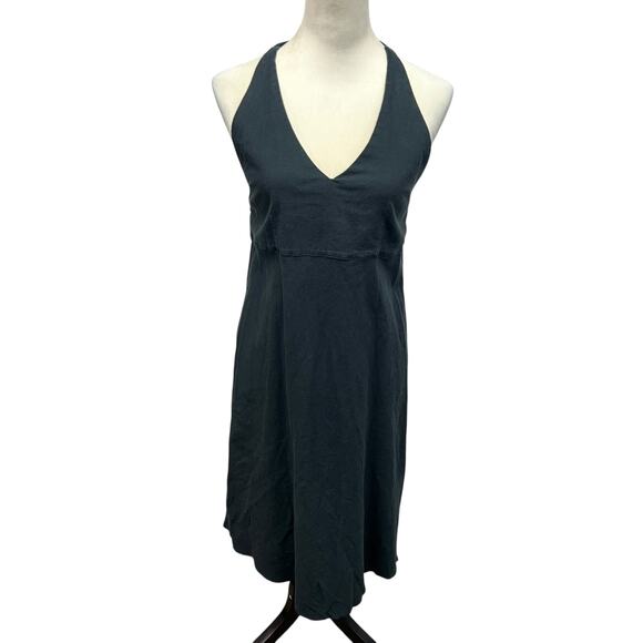 Eco‎ Minimalist Black Halter Dress Of the Earth Hemp Cotton Blend Size M - Picture 1 of 6